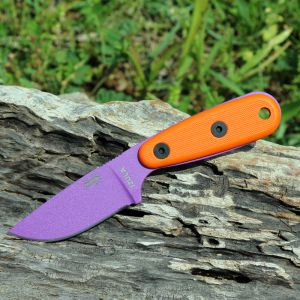 ESEE Izula Purple Fixed Blade Knife w/ Orange G10 Handles and Molded Polymer Sheath